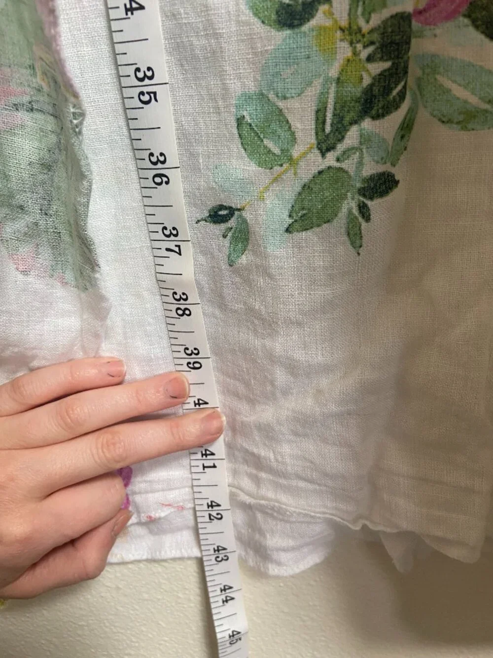 Lungo l'arno 100% linen beach dress tropical print sz S